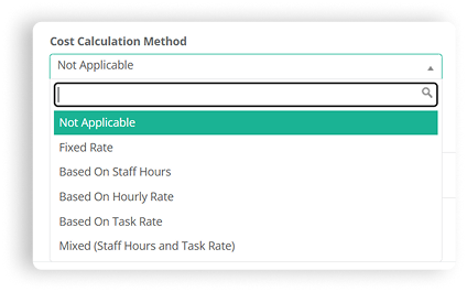 Cost Calculation Interface 2